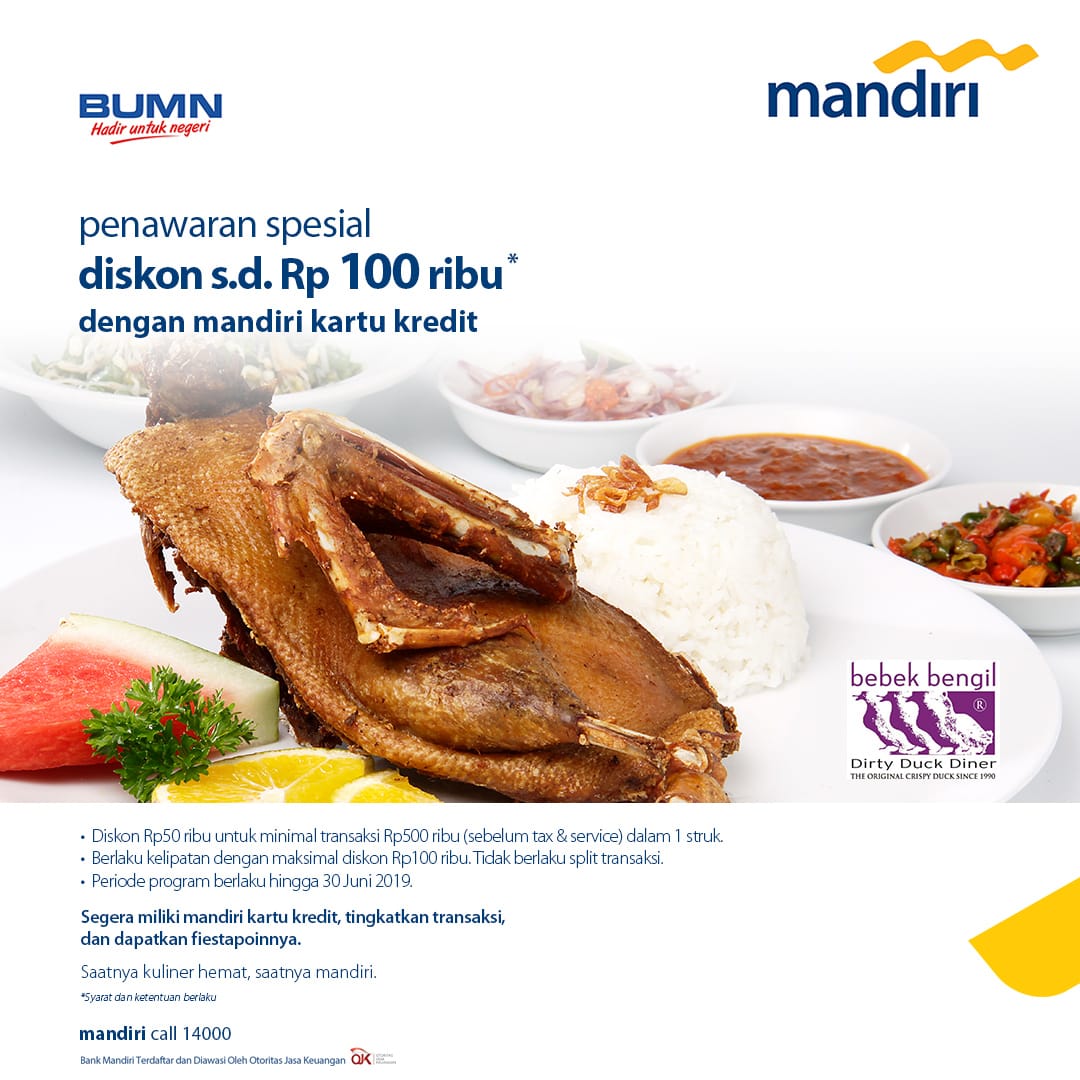 Special Offers Discount. Rp. 100 thousand with Mandiri Credit Card